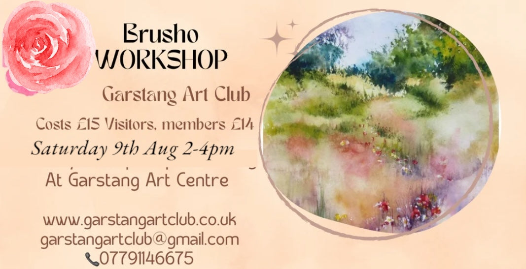 Beginners painting Workshop Sat 9th Aug 2-5pm Summer Flowers in watercolour and Brusho