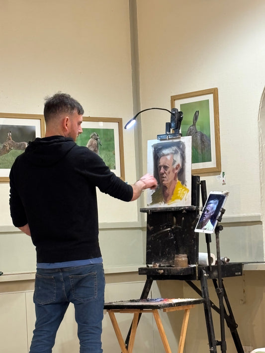 Liam Dickinson lady Oil portrait demonstration Friday 12th September 7-9pm