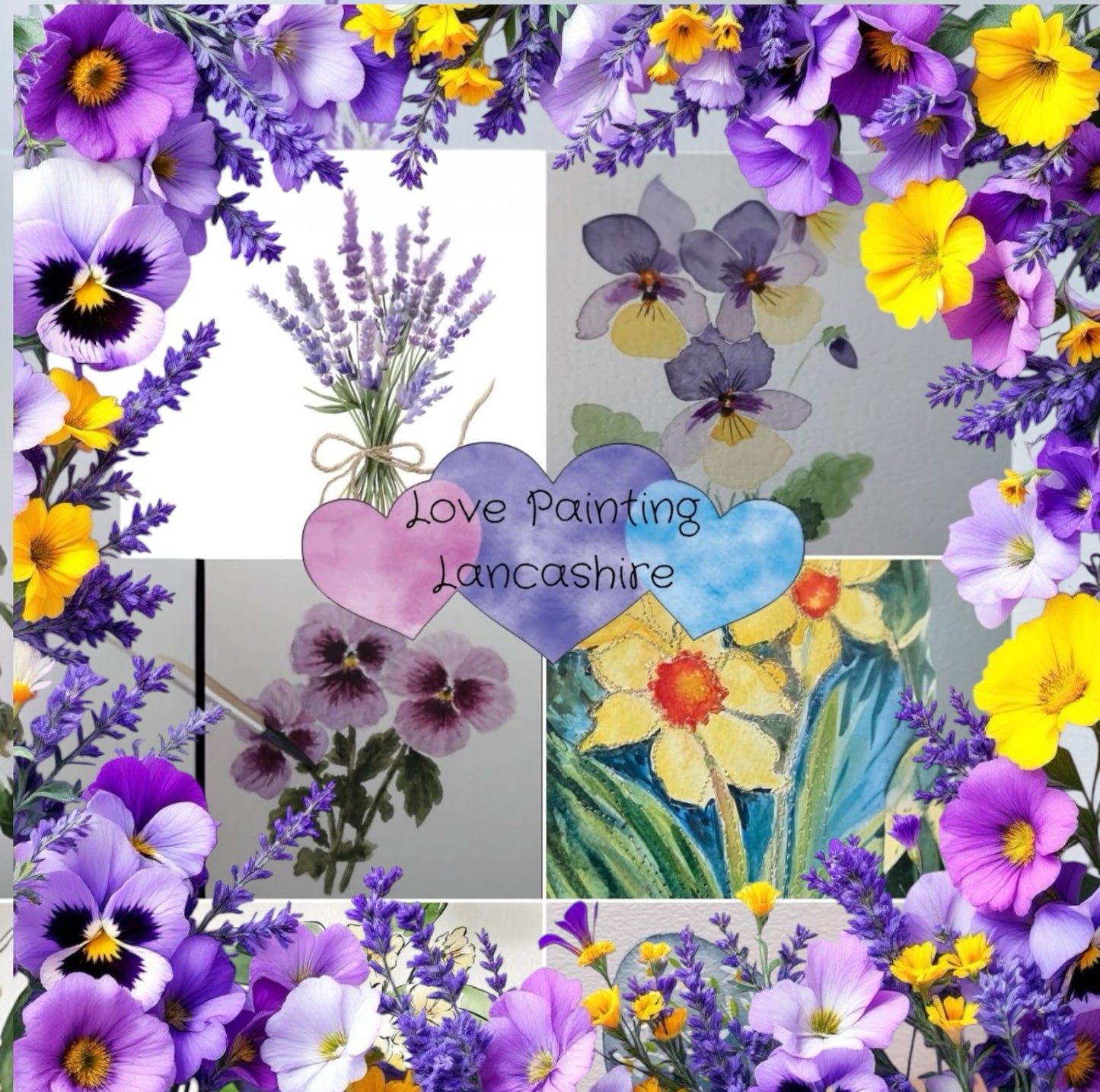 Beginners Love Painting Lancashire Friday 3rd October 7-9pm Autumn Flowers in watercolour and Brusho